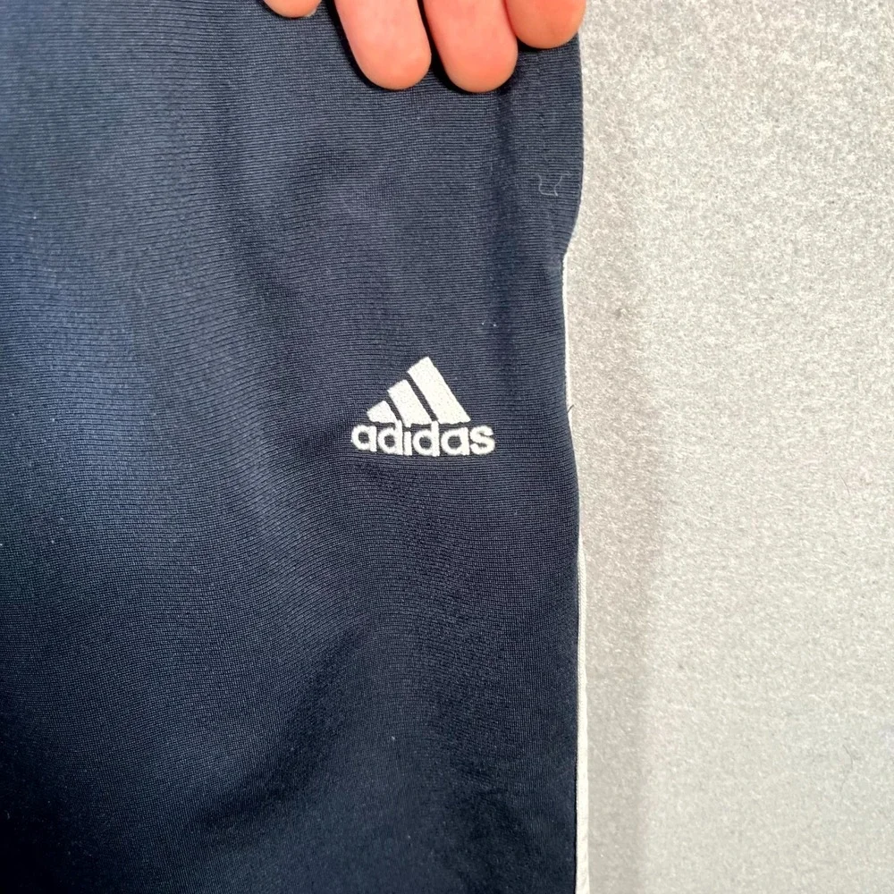 Adidas Essentials Sweatpants Men Medium Black White 3 Stripe Tricot Logo Running